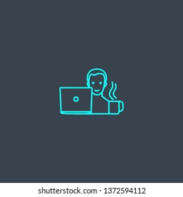freelance concept blue line icon. Simple thin element on dark background. freelance concept outline symbol design. Can be used for web and mobile UI/UX