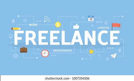 Freelance concept illustration. Idea of remote working, independancy and job.