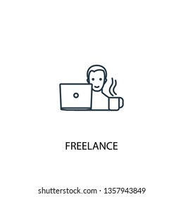 freelance concept line icon. Simple element illustration. freelance concept outline symbol design. Can be used for web and mobile UI/UX