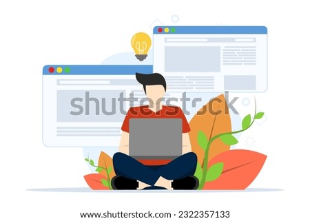 freelance designer performs site analytics. and create creative design projects by developing concepts. flat people search vector web design graphic design, business graph creative illustration.