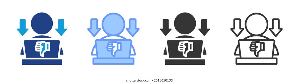 Freelance Disadvantage icon set multiple style collection