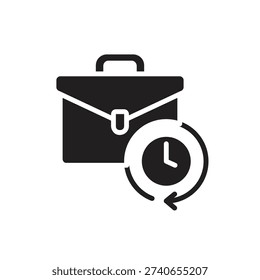 Freelance Fulltime Filled Icon Vector Illustration