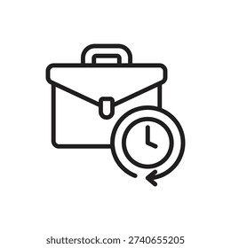 Freelance Fulltime Outline Icon Vector Illustration