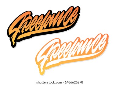 Freelance. Handwritten vector lettering design. Vector calligraphy illustration isolated. Typography for banners, badges, postcard, t-shirt, prints, posters.