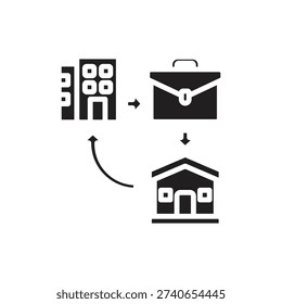 Freelance Hybrid Work Filled Icon Vector Illustration
