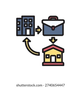 Freelance Hybrid Work Icon Vector Illustration