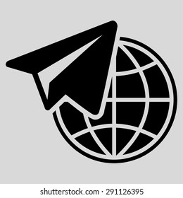 Freelance icon from Commerce Set. Vector style: flat symbol, black color, rounded angles, light gray background.
