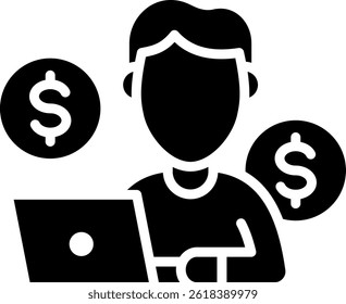 Freelance Icon Glyph Vector Illustration