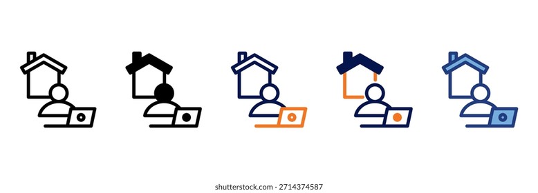Conjunto De Ícones Freelance Com Ilustração De Vetor De Vários Estilos