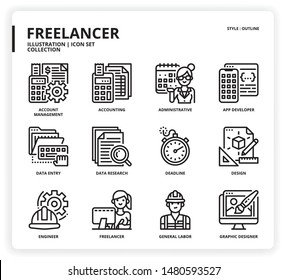Freelance icon set for web design, book, magazine, poster, ads, app, etc.