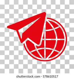 Freelance icon. Vector illustration style is flat iconic symbol, red color, transparent background. Designed for web and software interfaces.