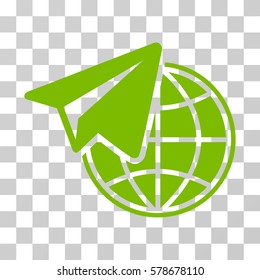 Freelance icon. Vector illustration style is flat iconic symbol, eco green color, transparent background. Designed for web and software interfaces.