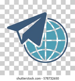 Freelance icon. Vector illustration style is flat iconic bicolor symbol, cyan and blue colors, transparent background. Designed for web and software interfaces.