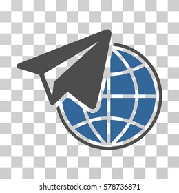 Freelance icon. Vector illustration style is flat iconic bicolor symbol, cobalt and gray colors, transparent background. Designed for web and software interfaces.