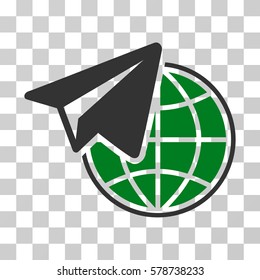 Freelance icon. Vector illustration style is flat iconic bicolor symbol, green and gray colors, transparent background. Designed for web and software interfaces.
