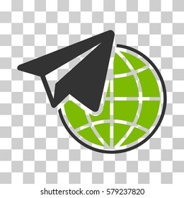Freelance icon. Vector illustration style is flat iconic bicolor symbol, eco green and gray colors, transparent background. Designed for web and software interfaces.