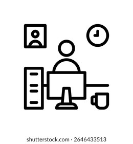 freelance icon vector with line style