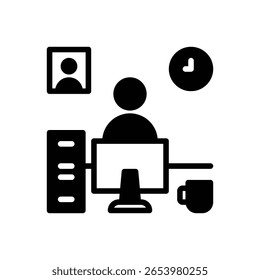 freelance icon vector with solid style