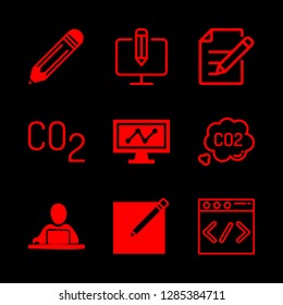 freelance icons set with co, html and edit vector set