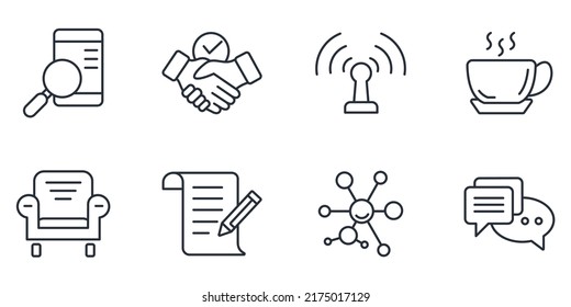 Iconos independientes configurados. Símbolo de paquete independiente elementos vectoriales para web infográfica