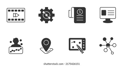 Iconos independientes configurados. Símbolo de paquete independiente elementos vectoriales para web infográfica