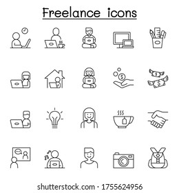 Iconos independientes configurados en estilo de línea delgada