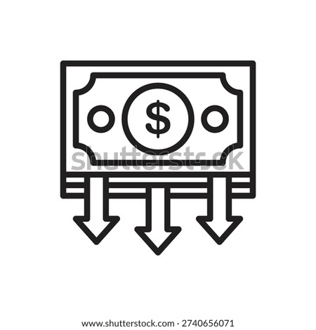 Freelance Income Outline Icon Vector Illustration