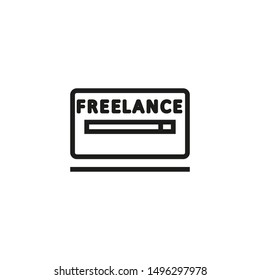 Freelance job line icon. Screen, laptop, remote job. Freelance job line icon. Vector illustration can be used for topics like life work balance, remote job, occupation