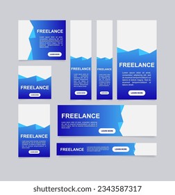 Freelance jobs web banner design template. Vector flyer with text space. Advertising placard with customized copyspace. Promotional printable poster for advertising. Graphic layout
