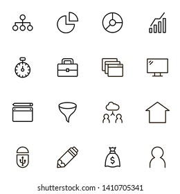 Freelance line icon set. Collection of high quality black outline logo for web site design and mobile apps. Vector illustration on a white background