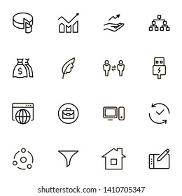 Freelance line icon set. Collection of high quality black outline logo for web site design and mobile apps. Vector illustration on a white background