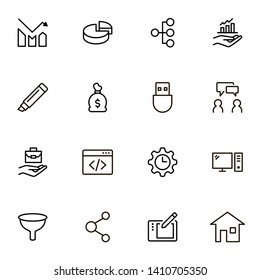 Freelance line icon set. Collection of high quality black outline logo for web site design and mobile apps. Vector illustration on a white background