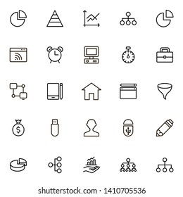 Freelance line icon set. Collection of high quality black outline logo for web site design and mobile apps. Vector illustration on a white background