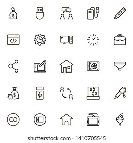 Freelance line icon set. Collection of high quality black outline logo for web site design and mobile apps. Vector illustration on a white background