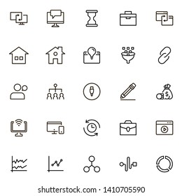 Freelance line icon set. Collection of high quality black outline logo for web site design and mobile apps. Vector illustration on a white background
