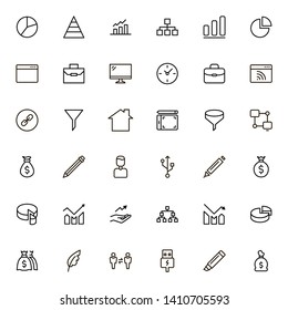 Freelance line icon set. Collection of high quality black outline logo for web site design and mobile apps. Vector illustration on a white background