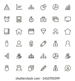 Freelance line icon set. Collection of high quality black outline logo for web site design and mobile apps. Vector illustration on a white background