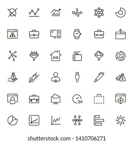 Freelance line icon set. Collection of high quality black outline logo for web site design and mobile apps. Vector illustration on a white background