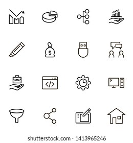 Freelance line icon set. Collection of high quality black outline logo for web site design and mobile apps. Vector illustration on a white background