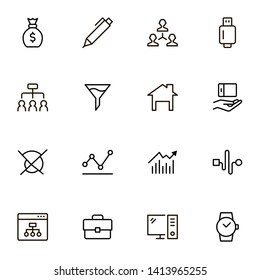 Freelance line icon set. Collection of high quality black outline logo for web site design and mobile apps. Vector illustration on a white background