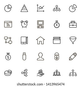 Freelance line icon set. Collection of high quality black outline logo for web site design and mobile apps. Vector illustration on a white background