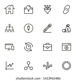 Freelance line icon set. Collection of high quality black outline logo for web site design and mobile apps. Vector illustration on a white background