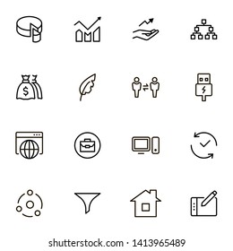 Freelance line icon set. Collection of high quality black outline logo for web site design and mobile apps. Vector illustration on a white background