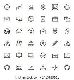 Freelance line icon set. Collection of high quality black outline logo for web site design and mobile apps. Vector illustration on a white background