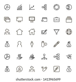 Freelance line icon set. Collection of high quality black outline logo for web site design and mobile apps. Vector illustration on a white background