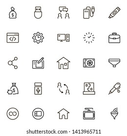 Freelance line icon set. Collection of high quality black outline logo for web site design and mobile apps. Vector illustration on a white background