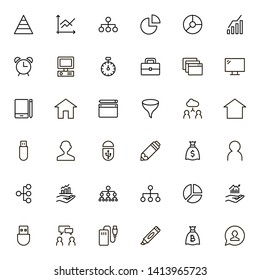Freelance line icon set. Collection of high quality black outline logo for web site design and mobile apps. Vector illustration on a white background