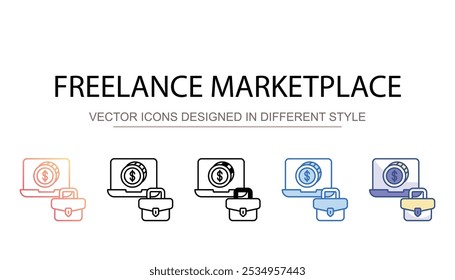 Freelance Marketplace icon design with white background stock illustration