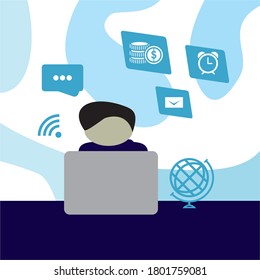 Freelance Online work concept vector illustration