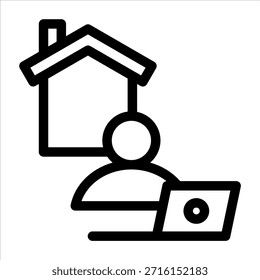 Ícone de contorno Freelance. Ilustração vetorial simples sobre fundo branco